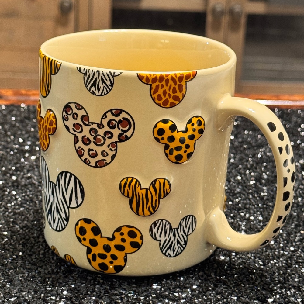 Disney Cream Mug with Animal Print Mickey Designs - Picture 3 of 9